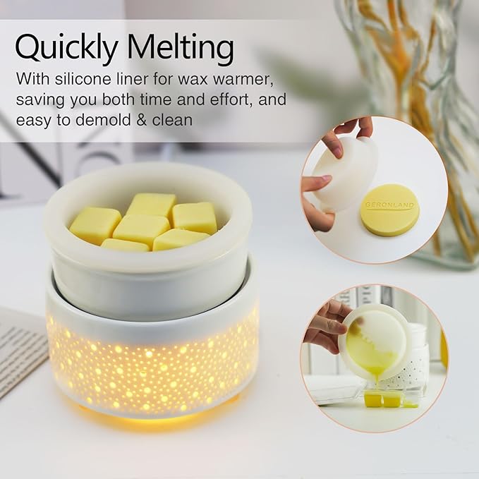 Wax Melt Warmer with Timer (PTC Heating) Upgraded Version Ceramic 3-in-1Burner Electric Candle Warmer for Scented Wax Melter Home Fragrance and Auto Shut Off Home Aromatherapy