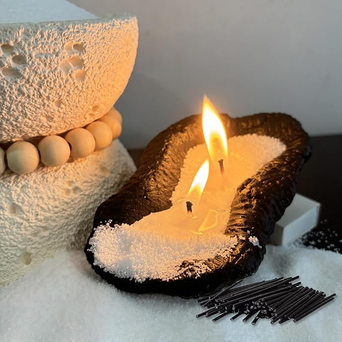 Pearled Candle Wick 2.2 Inch Black Cotton Wicks 300-Pack Premium Metal-Free & Lead-Free Candle Wicks for Candle Making
