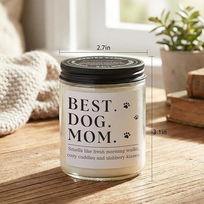 Dog Mom Gifts for Women, Unique Dog Mom Lovers Gift for Her Girlfriend Sister Bestie Wife, Funny Mothers Day Present Ideas - Lavender Scented Candle