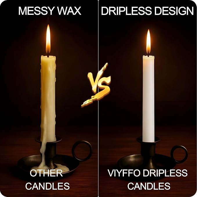 Viyffo 20 Pack White Chime Taper Candles, 4 Inch Mini Unscented Dripless Spell Candles, 1.5 Hour Burn Time for Rituals, Meditation, Prayer, Intention Setting, Altar & Home Décor