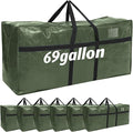 Windyun 6 Pack 69 Gallon Extra Large Moving Bags XXL Heavy Duty Storage Bag with Strong Zipper Handle Jumbo Big Tote Box Foldable for College Dorm Travel Clothes Duffle Blanket Pillow(Army Green)