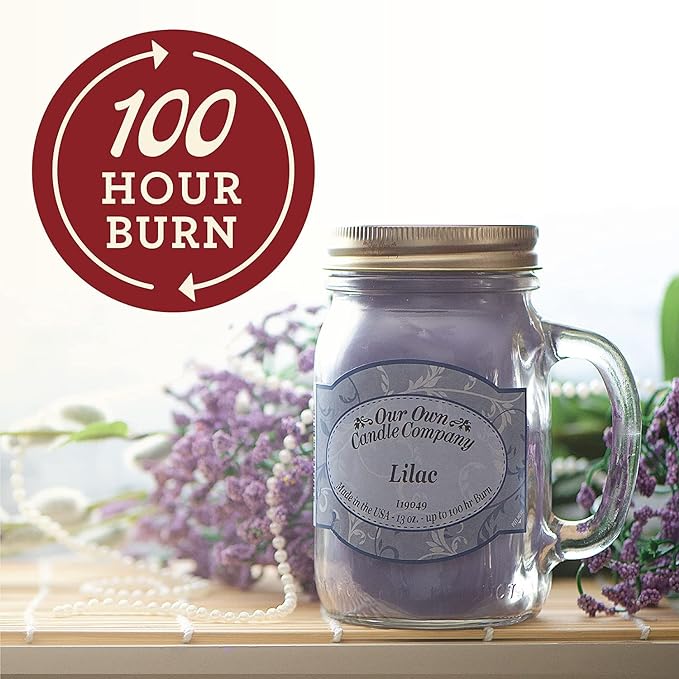 Our Own Candle Company, Banana Nut Bread Scented Mason Jar Candle, 100 Hour Burn Time - 13 Ounces