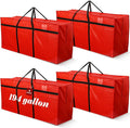 4 Pcs 194 Gallon Extra Large Moving Bags Heavy Duty Storage Bag with Strong Zipper Handle Foldable XXL Jumbo Storage Tote Packing Moving Box for College Dorm Travel Cloth Duffle (Red)