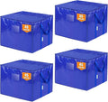 TICONN 4 Pack Extra Large Moving Bags with Zippers & Carrying Handles, Heavy-Duty Storage Tote Moving Boxes for Space Saving (4 PK, 45 Gallon)