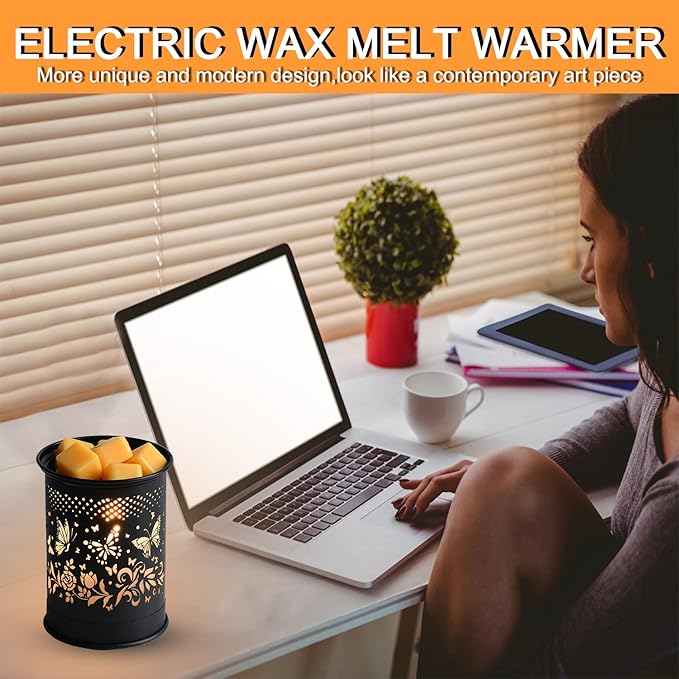 kobodon Metal Wax Warmer,Wax melt Warmer,Candle Wax Burner, Electirc Wax Melt Warmer Candle Melter as Gifts for Moms Grandma Women Girls(Butterfly)……
