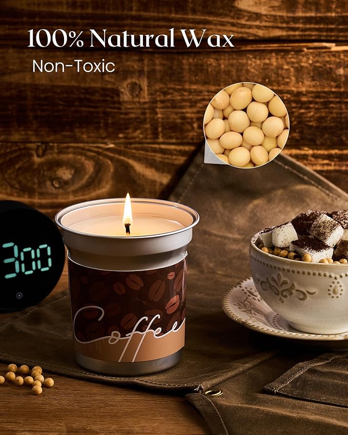 M&SENSE Iced Coffee Candle Summer Sea Salt Scented, Soy Wax 12.3oz 75 Hours Long Lasting Clean Burn, Fresh Jar Candles for Home Scented, Stress Relief Aromatherapy Gifts for Women Men
