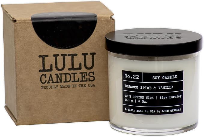 Lulu Candles | Spiced Vanilla | Luxury Scented Soy Jar Candle | Hand Poured in The USA | Highly Scented & Long Lasting (6 Oz.)