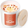 AOOVOO Apple Pie Scented Candles for Women - Aromatherapy Candle with Crystals Inside, 10oz Soy Candles for Home Scented, Birthday Gifts Valentines Day Candle for Women Mom