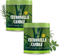 Citronella Candles Outdoor Set, 2 Pack Jar Candle for Patio Camping Backyard Picnic, Scented Candles Sets Gifts for Men Women, 9 Oz Bug Non Toxic Mosquito Candles Repellent Back to School Gifts