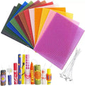 Phinicco 12 Colors 8" X 10" Beeswax Sheets for Rolling Candle Beeswax Sheets for Candle Rolling Kit Candle Making Kit 12 pcs Multicolored