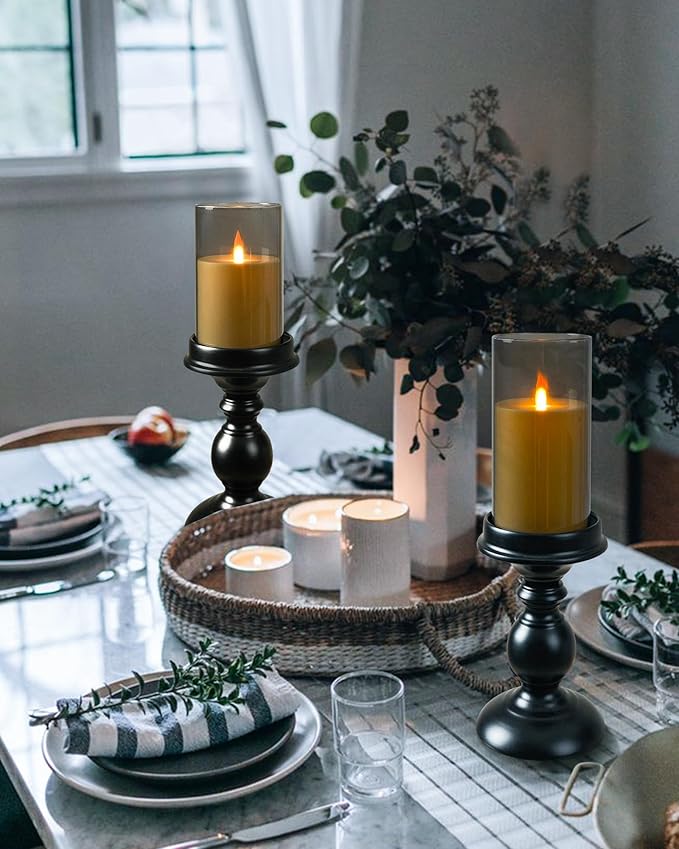 Da by Rechargeable Flameless Candle, Type-c Rechargeable Battery Candlewith Remote Control and Timer Function,Set of 3,can Last up to 240 Hours. A Wick Like a Flame. (Save 220 AA Batteries per Year).