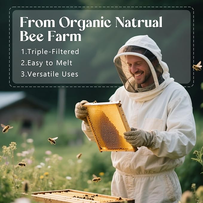 NORVENCE Beeswax Pellets 20LB, Pure & Natural White Beeswax for Candle Making, DIY Skin Care, Lip Balm, Soap, Lotion, Creams & Wood Polishing – 20LB