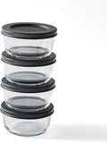 DURA LIVING 8-Piece Glass Food Storage Containers Set (4 Containers + 4 BPA-Free Lids) | 1-Cup, Leakproof | Microwave, Freezer, Oven & Dishwasher Safe | Ideal for Meal Prep & Pantry Organization