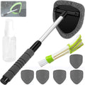 IBHOO Windshield Cleaning Tool, Microfiber Car Window Cleaner with 4 Reusable and Washable Microfiber Pads and Extendable Handle