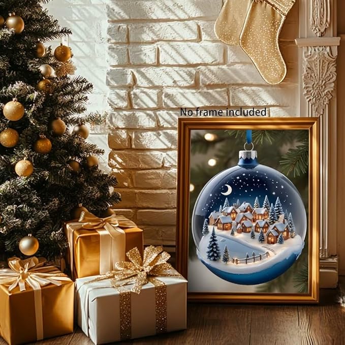 QZOTRXI Christmas Diamond Painting Kits for Adults DIY, 5D Christmas Glass Ball Diamond Art for Beginners,Round Full Drill Paintings with Diamonds Gem Art for Home Wall Decor 12x14 Inch