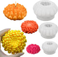 3 Pack Flower Candle Molds, 3D Peony Mum Molds Set Large + Medium + Small Chrysanthemum Silicone Molds for Candles Soap Epoxy Resin Clay Plaster Home Décor Handmade Gift