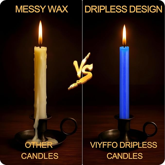 Viyffo 100 Pack Taper Chime Candles, 4 Inch Mini Unscented Dripless Candles, 1.5 Hour Burn Time, 10 Colors for Rituals, Meditation, Prayer, Wicca & Pagan Spells, Home Décor