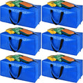 Heavy Duty Extra Large Storage Bags, XL Blue Moving Bags for College Dorm Room Essentials, Moving Supplies Boxes Compatible with IKEA Frakta Cart, 6 Packs