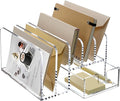 SANRUI Desk Organizers and Accessories, Acrylic Mail Organizer Countertop, 5-Slots File Sorter with Drawer, Desktop Organizer for Office Supplies