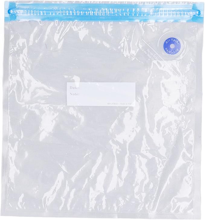 6-Pack Vacuum Storage Bags, 8.7x8.3in Reusable Space Saver Bags Transparent PE + PA Vacuum Sealer with Good Seal for Wardrobe Organization & Refrigerator Food Storage (C:26 * 34cm)