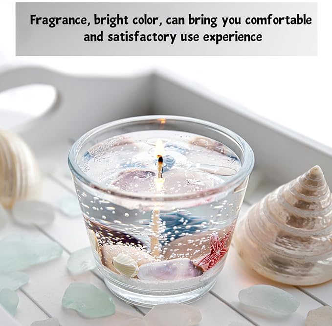 Heigble 6.6 lb Gel Candle Wax Making Clear Handmade High Density Jelly Candle Wax with Wick and Stickers with Dye for DIY Making Kit