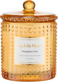 LA JOLIE MUSE Pumpkin Chai Candle| Spicy Chai & Vanilla | 10 oz Soy Wax Candle | 55 Hours Clean Burn | Elegant Home Décor & Hosting Gift