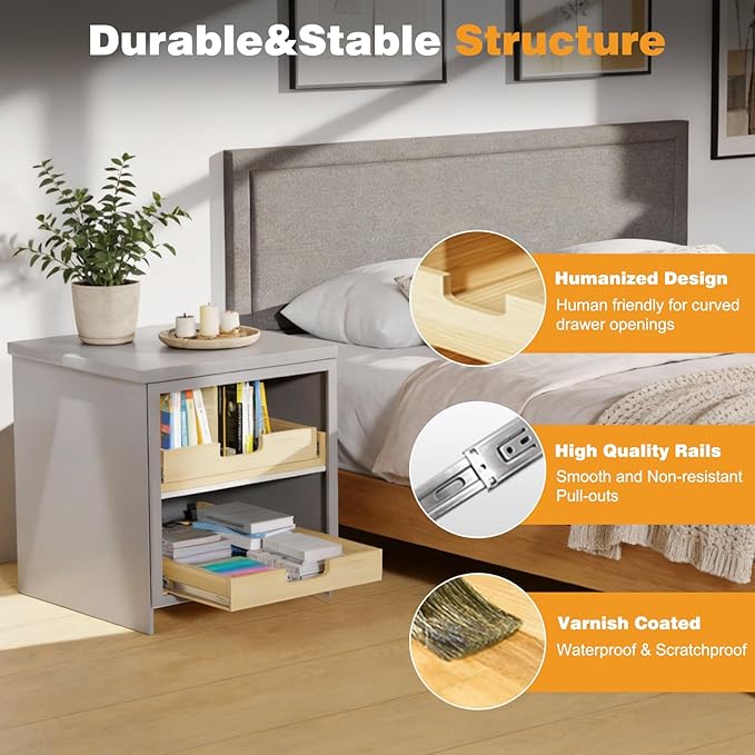 Pull Out Cabinet Organizer, 17''W×21''D Sliding Drawers for Cabinets, Soft Close Slide Out Wooden Pull out Drawers, Base Cabinet Organization for Kitchen, Pantry, Bathroom