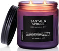 M&SENSE Santal Spruce Scented Candle, 11.6oz 70 Hours Burn Non Toxic Natural Soy Wax, 2 Cotton Wick Candle for Winter Holiday Housewarming Gifts for Family Friends Teachers