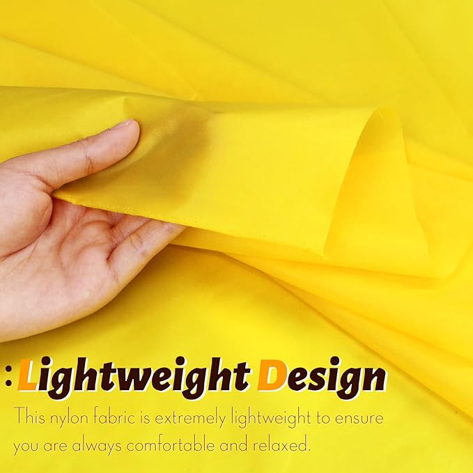 Vonty Waterproof Ripstop Nylon Fabric - 60 Inch Wide(3 Yard), Yellow, Lightweight, Water & Wind Resistant, Ideal for DIY Projects