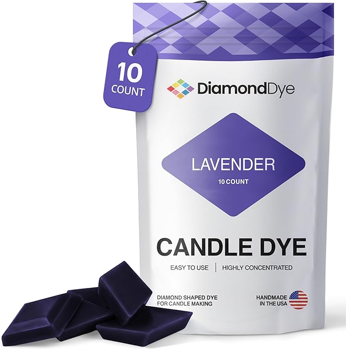 Lavender Candle Dye - Made in The USA - Premium Colorants - Highly Concentrated - Popular Colors for Paraffin or Soy Wax - Great for Professionals or Hobbyist - 10 Dye Chips