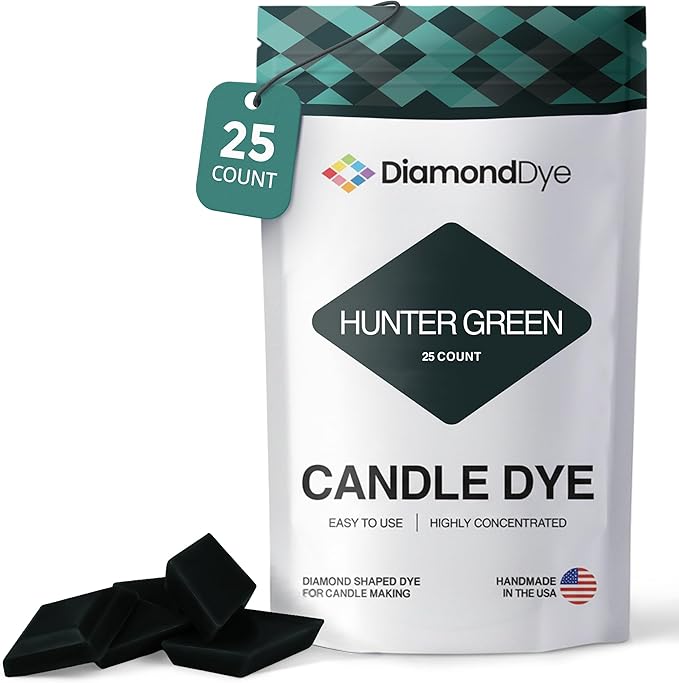 Hunter Green Candle Dye - Made in The USA - Premium Colorants - Highly Concentrated - Popular Colors for Paraffin or Soy Wax - Great for Professionals or Hobbyist - 25 Dye Chips
