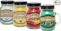 Our Own Candle Company 4 Pack Mini Mason Jar Candles - 3.5 Oz Balsam Pine, Cranberry Orange Spice, Homemade Sugar Cookie, Winter Wonderland