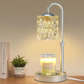 Briever Dimmable Candle Warmer Lamp with Timer, Height Adjustable Electric Candle Wax Warmer, Christmas Birthday Gifts for Women Mom, House Warming Gifts New Home Room Decor, Silver Solid Wood Base