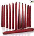CANDWAX 8 inch Bordeaux Taper Candles Set of 12 - Unscented Smokeless Dripless Tall Candlesticks - Ideal for Home Decor, Thanksgiving or as Christmas Candles - Tapered Christmas Candle Sticks