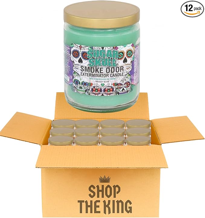 Bulk Smoke Odor Exterminator Candles Ultimate Smoke Elimination Case of 12 (Sugar Skull)