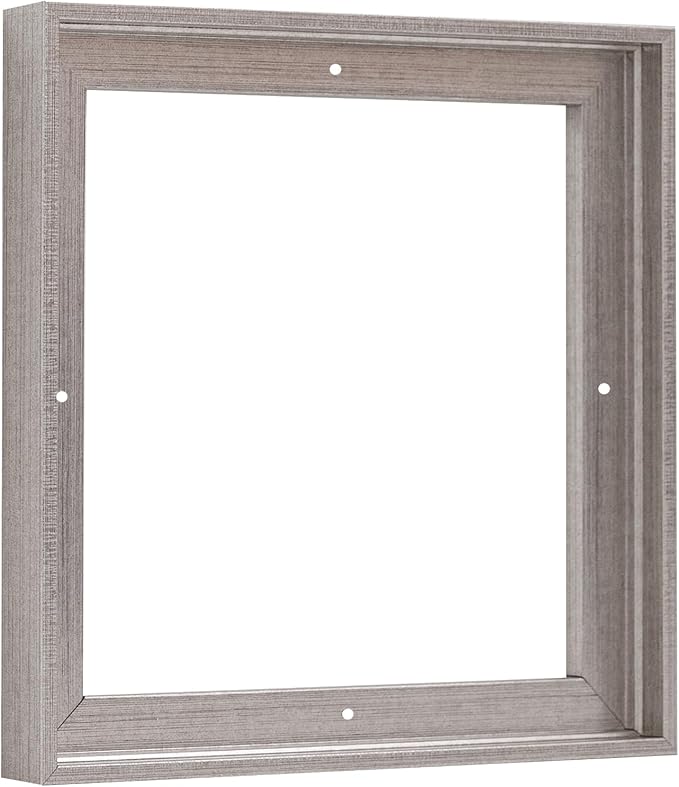 Pixy Canvas Floater Frame 12x12 for 3/4 (0.75) inch Deep Canvas Paintings/Canvas Prints/Wood Canvas Panels/Wall Art/Wall Decor/Home Decor/Artwork (Antique Silver, 12 x 12 inch, Square)