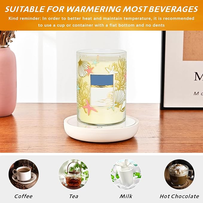 ASAWASA Smart Candle Warmer for Large Jar, Coffee Mug Warmers, with Gravity Switch Auto Shut-On/Off, Safely and evenly Release The Aroma, Keep The Drink at a Pleasant Temperature, A Thoughtful Gifts