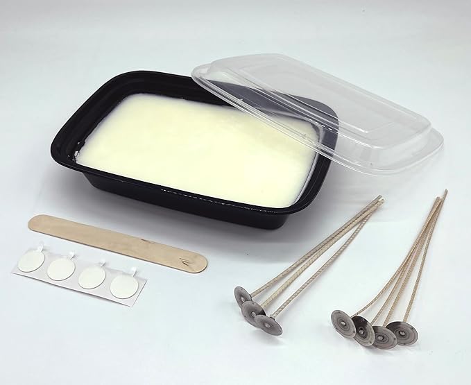 Bonneville Candles Refill Kits | 100% Soy Wax, Cotton Wicks, Wick Stickers, Stirring Stick | DIY Candle Making | Scented Unscented (1 Refill Kit, Cinnamon Stick)