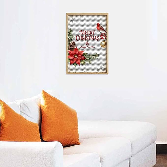 AIVKIEJK Diamond Painting Kits for Adults - Merry Christmas & Happy New Year Painting DIY 5D Full Drill Diamond Dots Paintings with Diamonds Gem Art and Crafts Home Decor 8"x12"