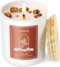 AOOVOO Nutmeg Beans Scented Candles for Women - Aromatherapy Candle with Crystals Inside, 7oz Soy Candles for Home Scented, Mothers Day Birthday Gifts Candle for Women Mom