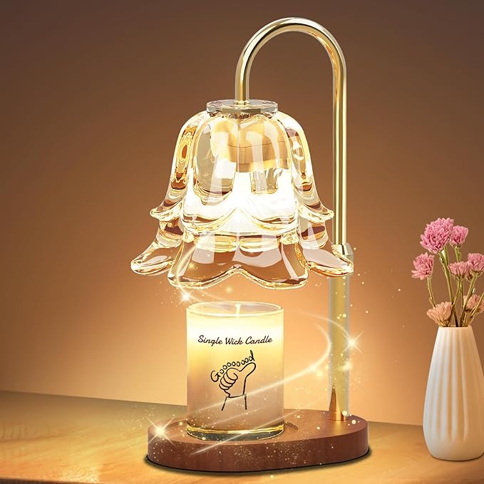 Candle Warmer Lamp with Timer, Upgraded Dimmable Wax Melts Warmer for Jar Candles, Height Adjustable Candle Lamp, Birthday Gifts for Women Mom, House Warming Gifts New Home Decor