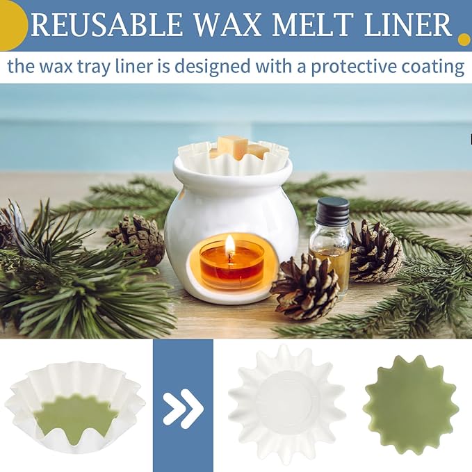 100 Pcs Wax Melt Liners, Wax Melt Warmer Liners, Leakproof & Reusable Wax Melt Cups for Wax Burner, Wax Melters, Candle Warmers, Scented Wax, Plug Warmers, Electric Wax Warmers, Black, White