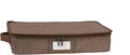 Covermates Keepsakes Zip-Top Storage Box Set, 3 Pack Heavy Duty Polyester Organizer Bins, Stackable Design, ID Window, Reinforced Handles, Closet Home Storage, Brown Heather