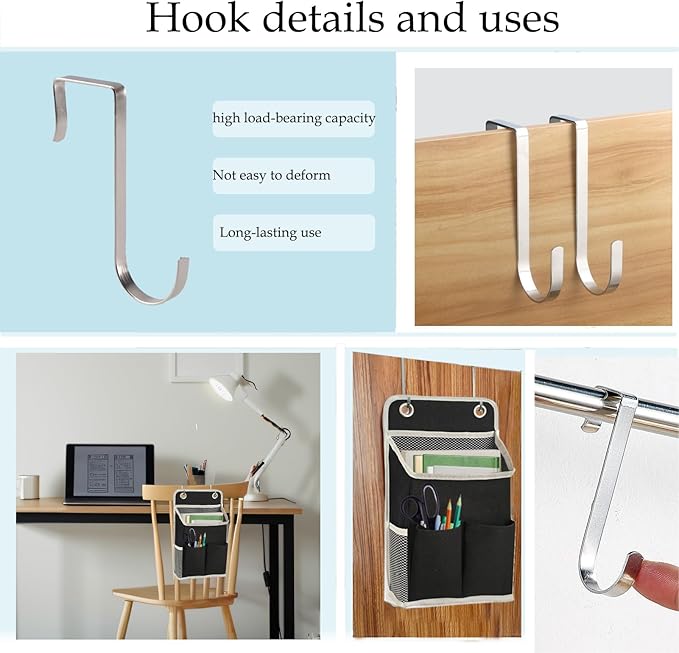 Hanging Basket for Organizing, Wall Organizer with Pockets and Over The Door Organizer，Can for Home, Closet, Office and Camper (Black 1)