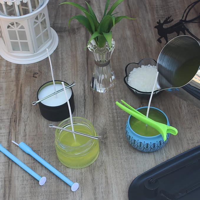 CandMak Candle Wick Kit - 60 Cotton Wicks with Candle Making Tools (Thin 4"+6"+8")