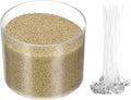 MECCANIXITY Pearled Sand Candles with 30 Pcs Wicks 14Oz / 400g Candle Beads Refillable Powder Sand Wax Making Kit for Thanksgiving Christmas Wedding Party DIY Home Crafts, Khaki