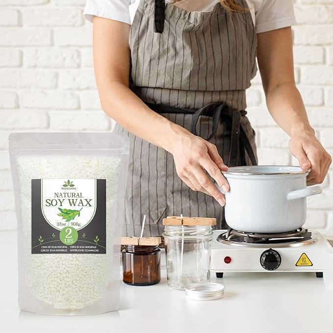 Soy Wax, Waxcanpy Natural Soy Wax for Candle Making, Organic Candle Wax from Farm, No Additives, Harmless and Pure (10lb)