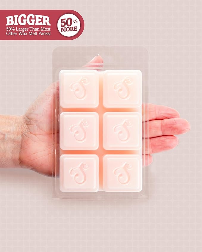 Shortie's Candle Company Pure Carnation Wax Melts Multi Pack - 2 Highly Scented 3 Oz. Bars (6 Oz. Total) - Made with Essential & Natural Oils - Flower & Floral Air Freshener Cubes Collection