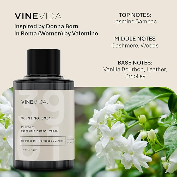 VINEVIDA [10mL] Donna Born in Roma (Women) Fragrance Oil for Candle Making - Natural Candle Oil Scents - Soap Making Essential Oil - Made in USA