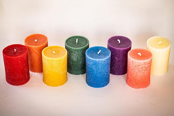 BeeTheLight Beeswax Pillar Candle - 100% Pure Bees Wax - Choose Your Size and Color - 54 Hour Burn Time - Fits 3x4 Holder - Unscented - Natural Light Honey Scent (Earthen Green, Medium)